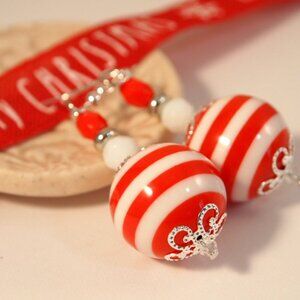 Chunky Christmas Earrings Dangle Pierced or Clip-on Earrings Christmas Jewelry